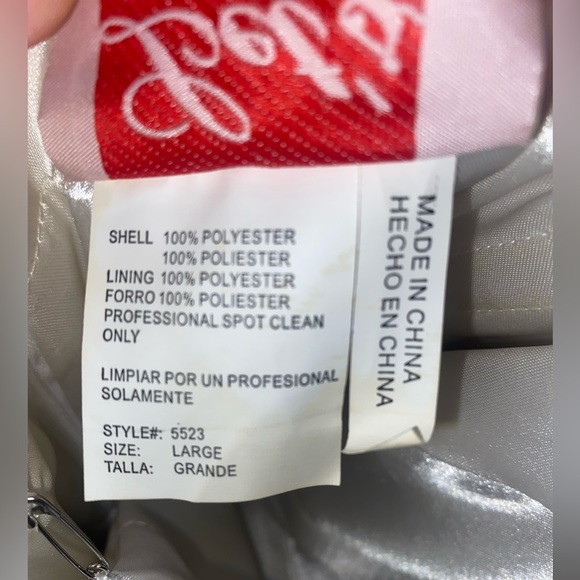 Short formal/dance/pageant dress (large) beaded strapless top with tulle bottom - Picture 4 of 4